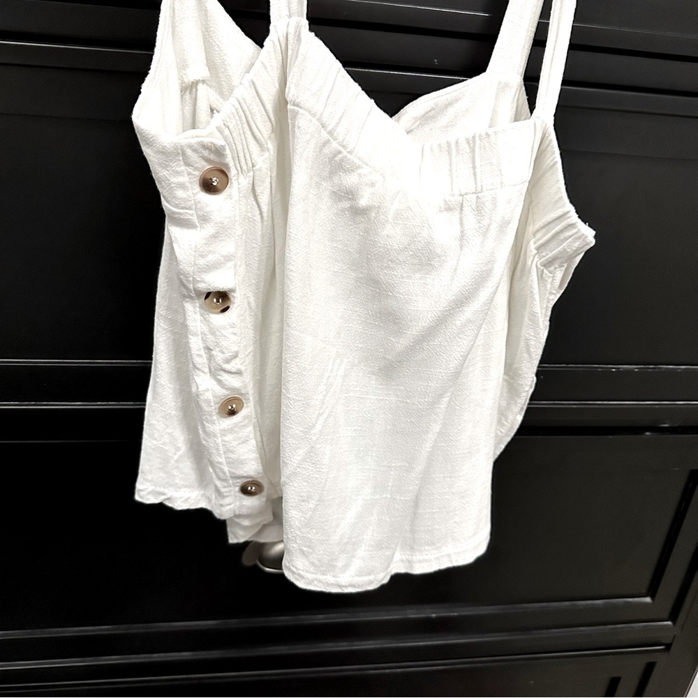 Boho White Cropped Tank